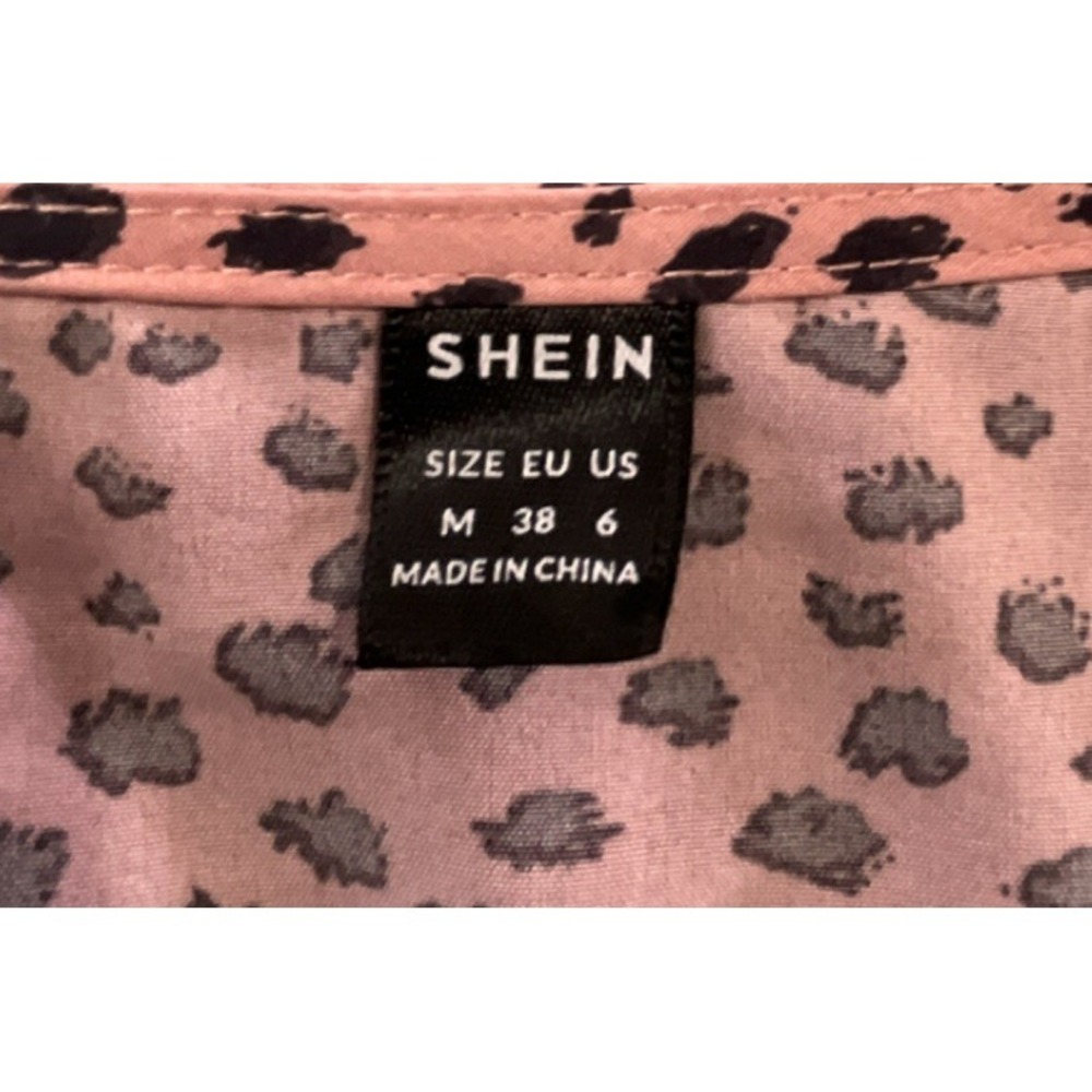 SHEIN Pink Black Animal Print One Piece Bodysuit Women's Size M US 6 EU 38 - Picture 2 of 5